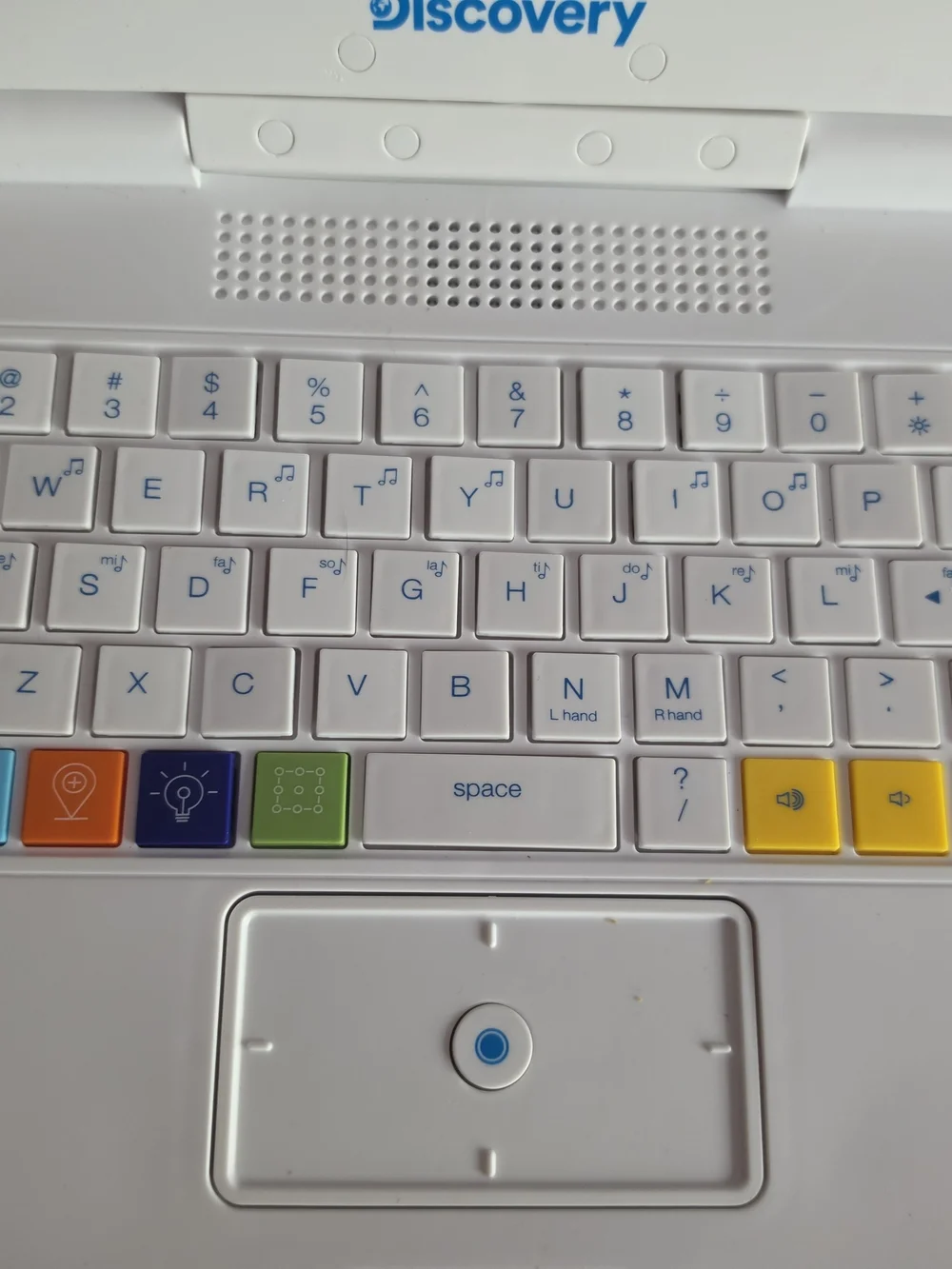 Discovery White Laptop with Blue Logo - Compact Portable Notebook